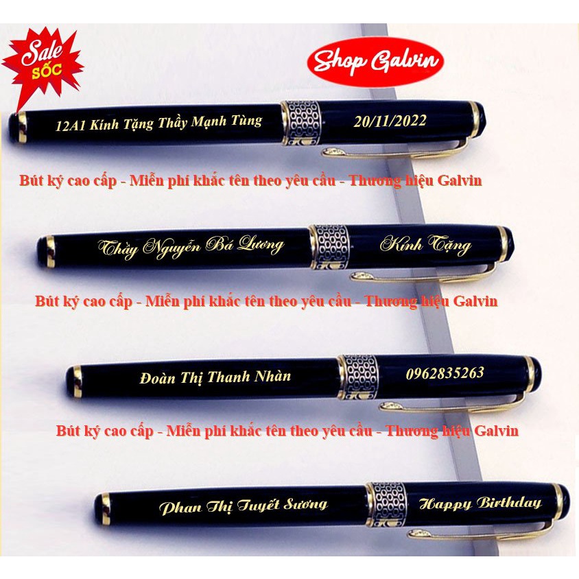 Bút ký kim loại , Khắc Tên, Chữ, Logo theo yêu cầu - Quà tặng sinh nhật, thương hiệu galvin