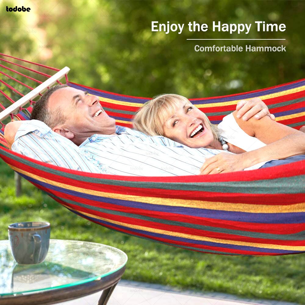 Võng Treo Cắm Trại Du Lịch Màu Cầu Vồng Dày Dặn Tiện Lợi