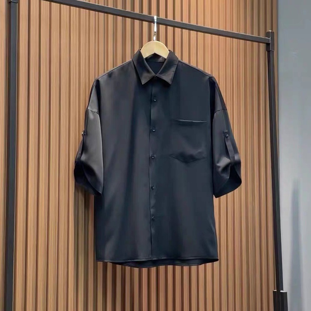 Áo sơ mi nam tay lỡ phong cách Hàn Quốc trẻ trung | BigBuy360 - bigbuy360.vn