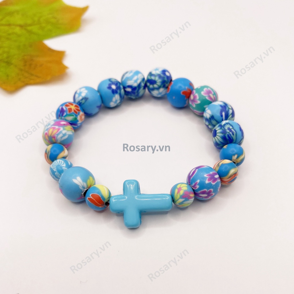 Vòng tay Công Giáo bằng gốm cho trẻ em dễ thương nhiều màu sắc làm theo số đo vòng tay
