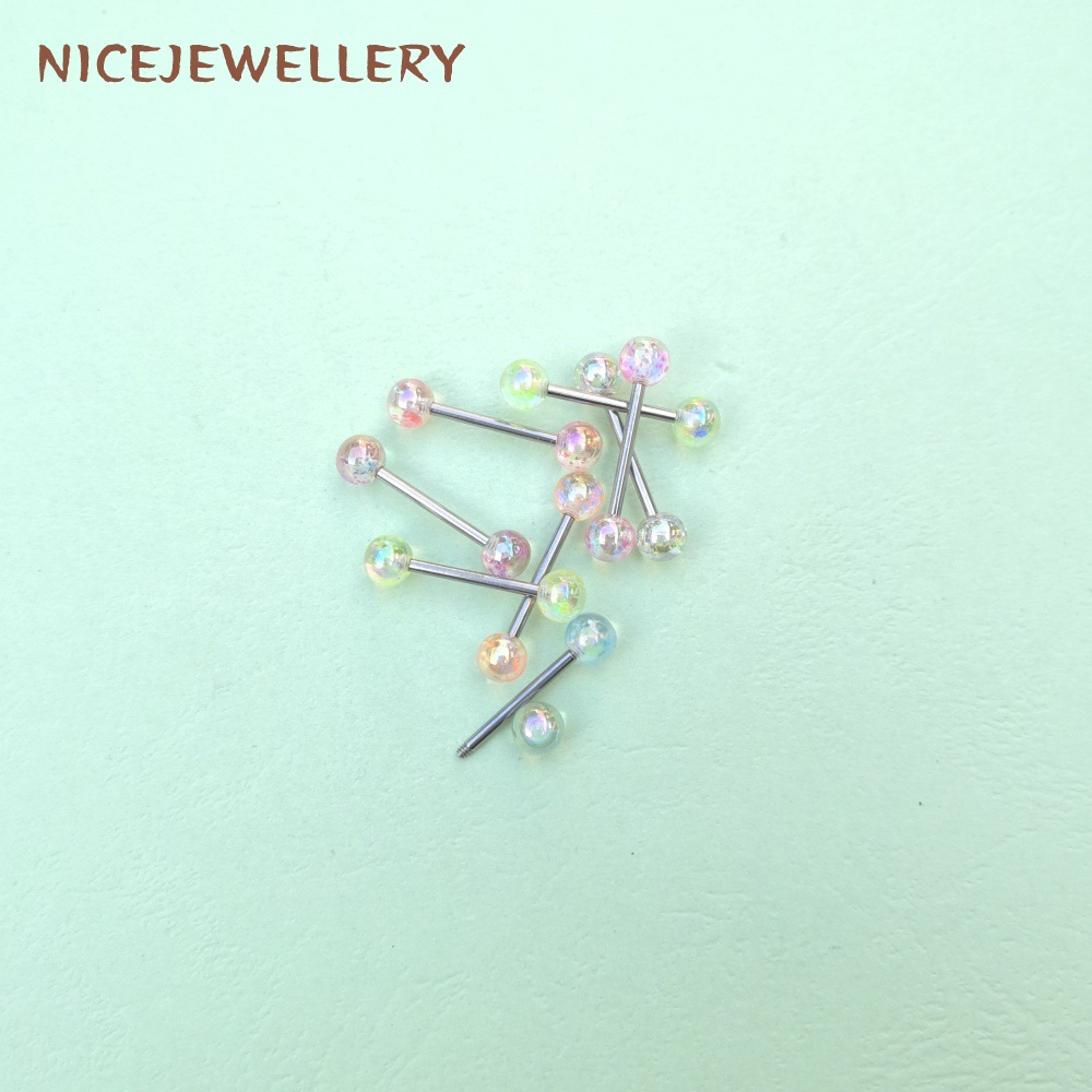 1 Khuyên Lưỡi Nhiều Màu 14G Bằng Thép Không Gỉ