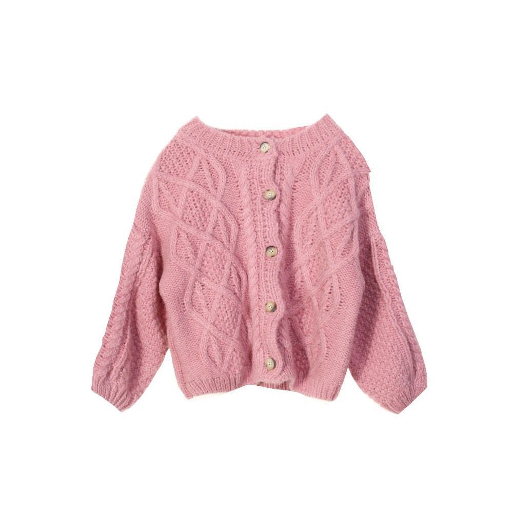 Áo Khoác Cardigan Len Dày Dặn Phong Cách Retro Thời Trang Xuân Thu 2022 Dành Cho Bé Gái