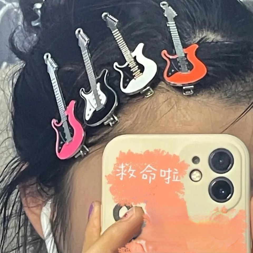 Kẹp Tóc Hình Cây Đàn Ghi Ta Y2k Dễ Thương Cho Bé