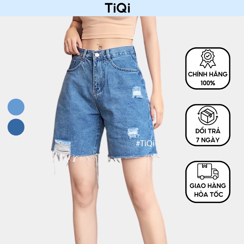 Quần jean ngố nữ rách TiQi Jeans 182