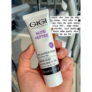 Kem dưỡng tẩy da chết, làm sáng da, chống lão hóa: GIGI Nutri Peptide 10% Glycolic Cream