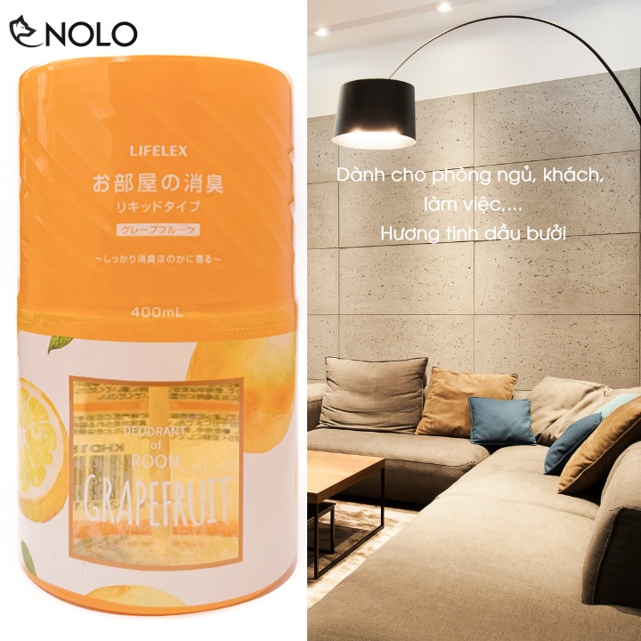 Chai Tinh Dầu Dung Dịch Khử Mùi Thơm Phòng Để Bàn Lifelex 400ml Dành Cho Phòng Ngủ Phòng Khách Toilet Khử Mùi Thú Cưng