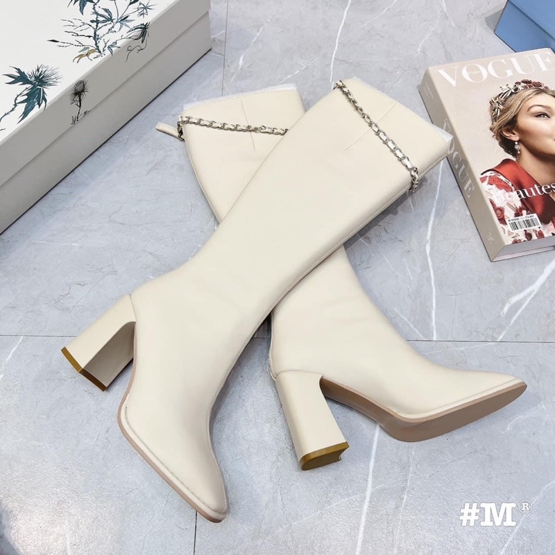 MÃ C9933-209 BỐT ĐÙI DA LÌ PHỐI XÍCH FULL BOX