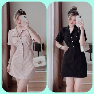 Đầm sơmi nút và túi trang trí siêu sang chảnh cho bạn gái
