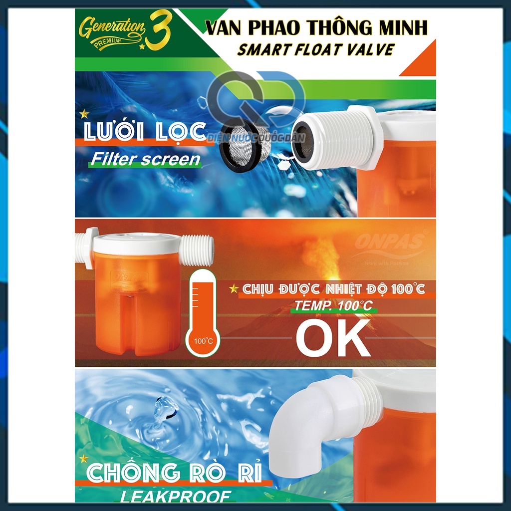 Van phao cơ ONPAS thông minh - tự động chống tràn - thế hệ mới
