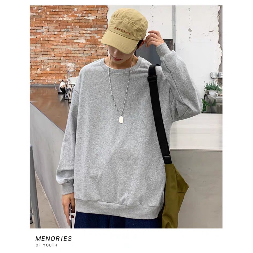 ÁO SWEATER NỈ UNISEX MÀU TRƠN KHÔNG IN HÌNH FORM NAM NỮ NHIỀU MÀU NHIỀU MÀU Zenkocs3 MEN TOP 250