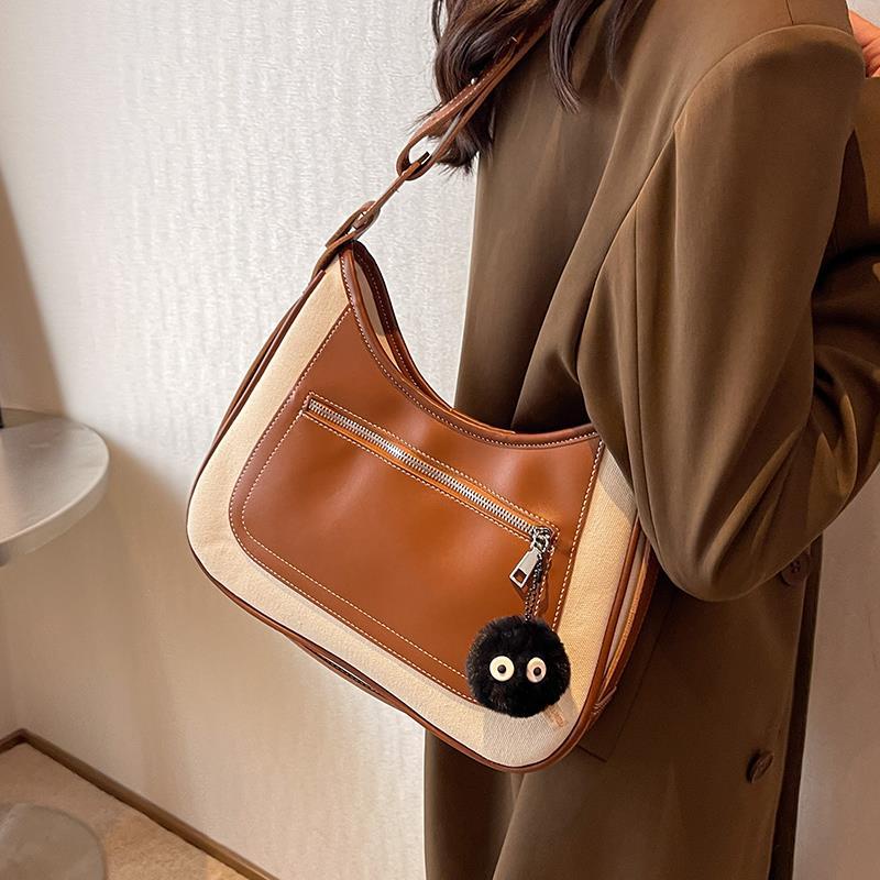 Ielgy Túi bucket Đeo Chéo Phủ Lông Phong Cách retro Thời Trang Nữ