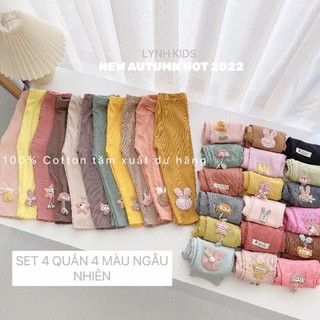 Set 4 quần legging chất tăm siêu đẹp cho bé
