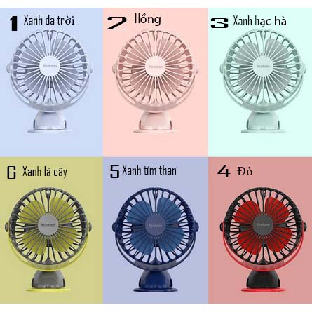 Quạt Yoobao F04 6400mah chạy liên tục 30h để bàn, kẹp xe đẩy cho trẻ nhỏ chính hãng bảo hành 3 tháng