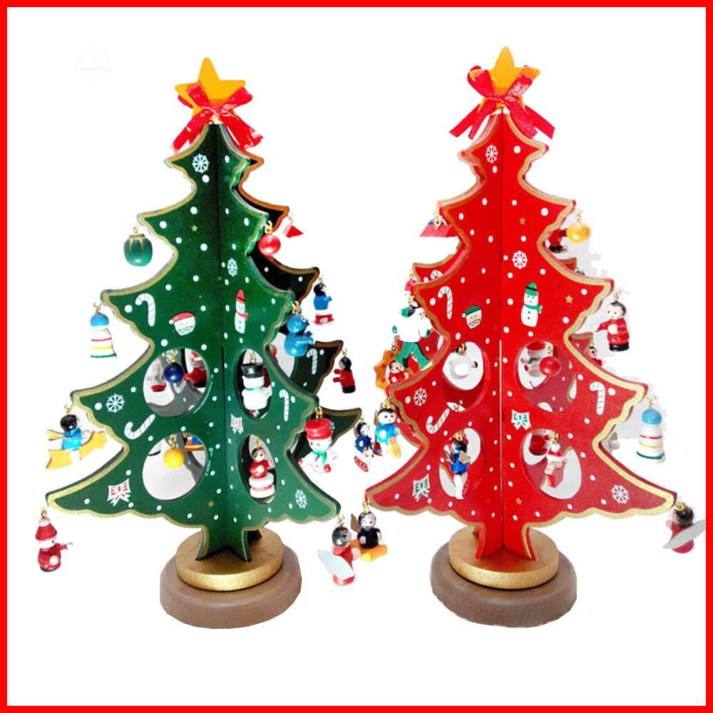 【Hàng có sẵn】Cây thông Noel bằng gỗ Tự làm ba chiều cây thông Noel nhỏ lịch ngày lễ của trẻ em sắp xếp quà tặng trang tr