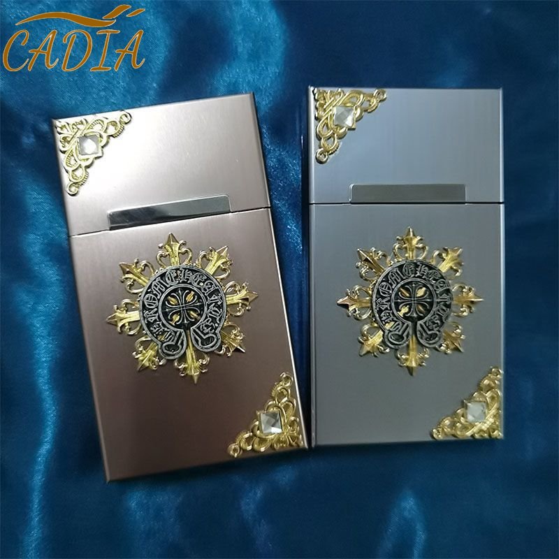 Hộp Đựng Thuốc Lá Nắp Lật Nam Châm Siêu Mỏng Cao Cấp Kèm 20 Điếu Thuốc Lá