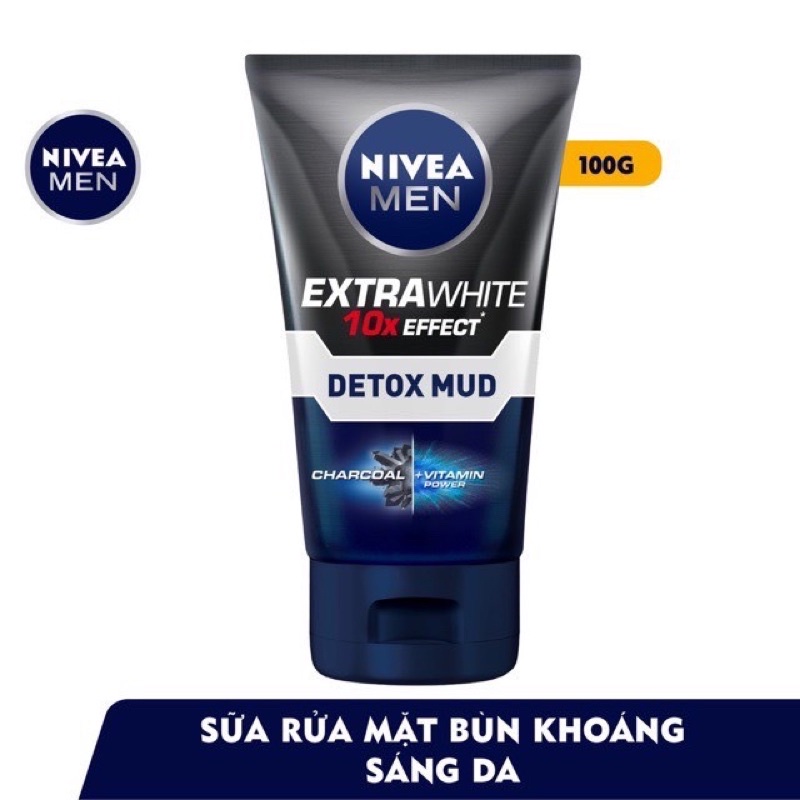 Sữa rửa mặt Nivea Men bùn khoáng giúp chống nhờn giảm mụn & hư tổn da 100g