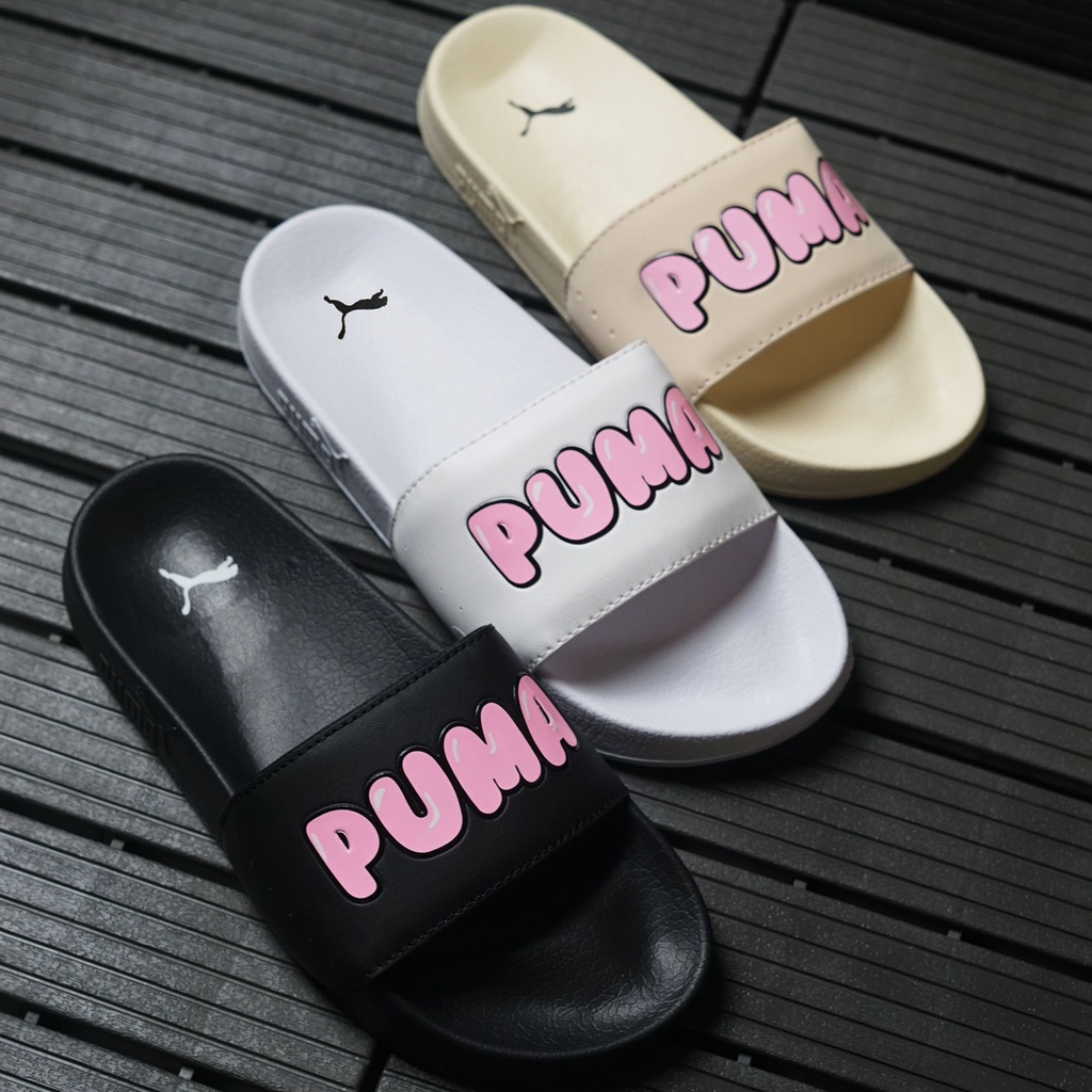 Dép quai ngang nữ Puma leatcat nhiều màu họa tiết classic