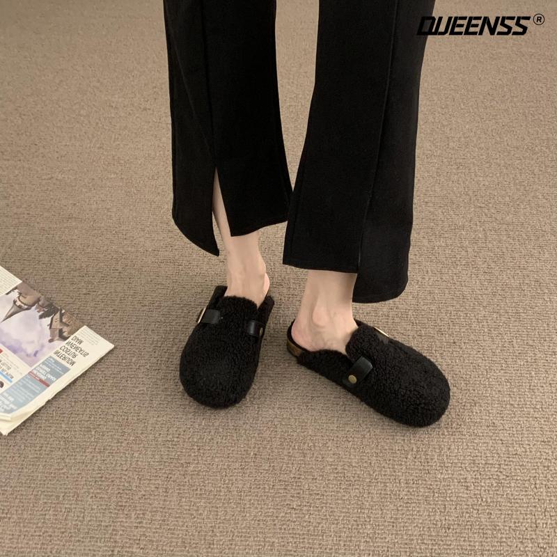 Dép Birkenstock Đế Dày Phối Lông Nhung Thời Trang Thu Đông Mới 2022 Dành Cho Nữ