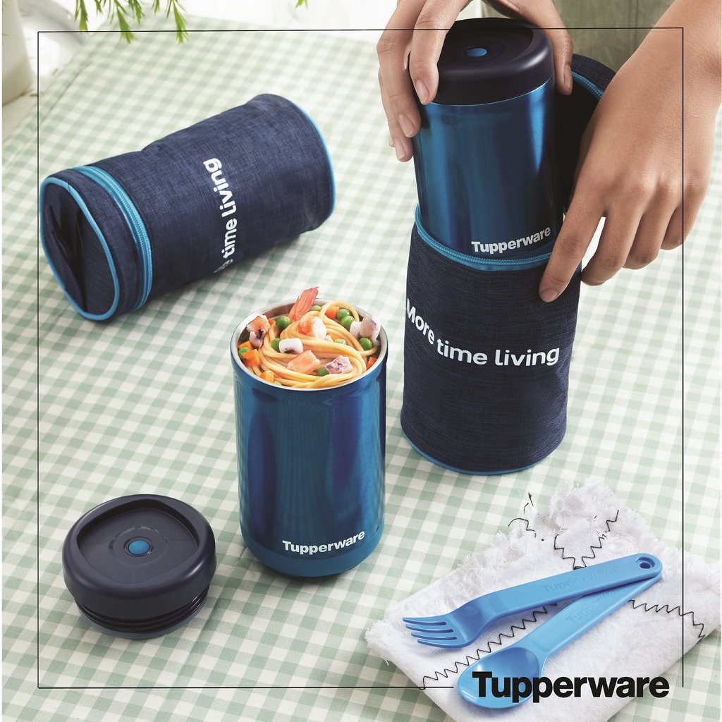 Bình, hộp giữ nhiệt Tupperware Stacking Thermal 350ml/475ml (Màu mới) - Bảo hành 12 tháng - Lõi thép không gỉ 304