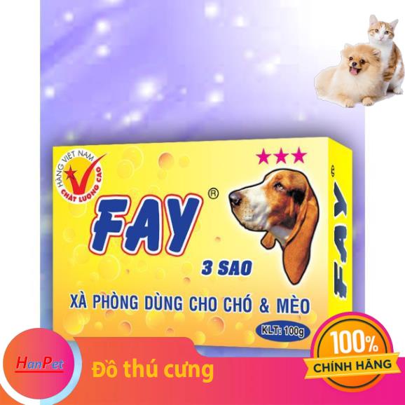Xà Bông Xà Phòng FAY 3 Sao Tắm Cho Chó Mèo 100g