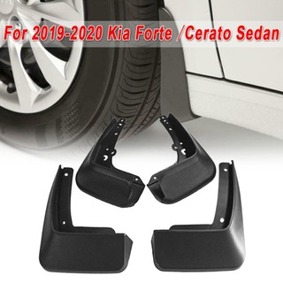 Bộ Tấm Chắn Bùn Trước Sau Màu Đen Cho Kia Forte / K3 / Cerato 4 Cửa sedan 2019-2020