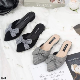 Giày sục nơ caro dễ phối đồ có big size từ 35 đến 42