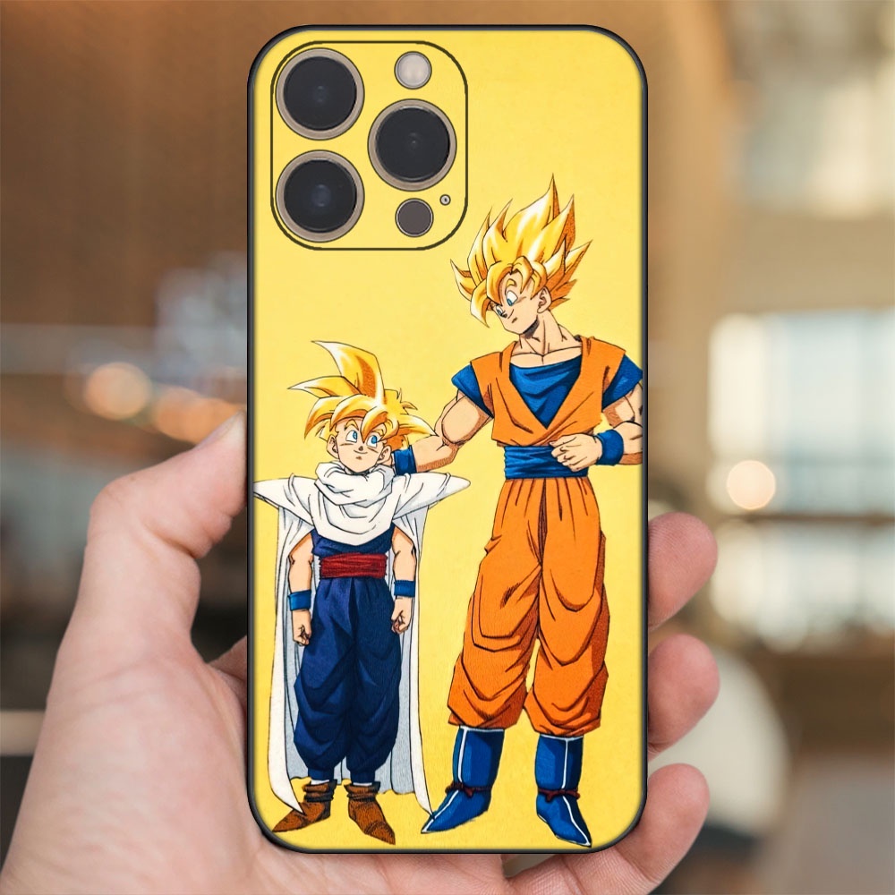 Ốp lưng iPhone 14 Pro dẻo đen cạnh vuông in hình Gohan Dragon Ball