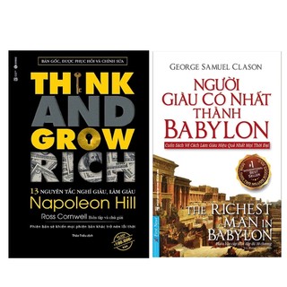 Sách - combo 2q người giàu có nhất thành babylon + think and grow rich - 13 nguyên tắc nghĩ giàu, làm giàu - thái hà