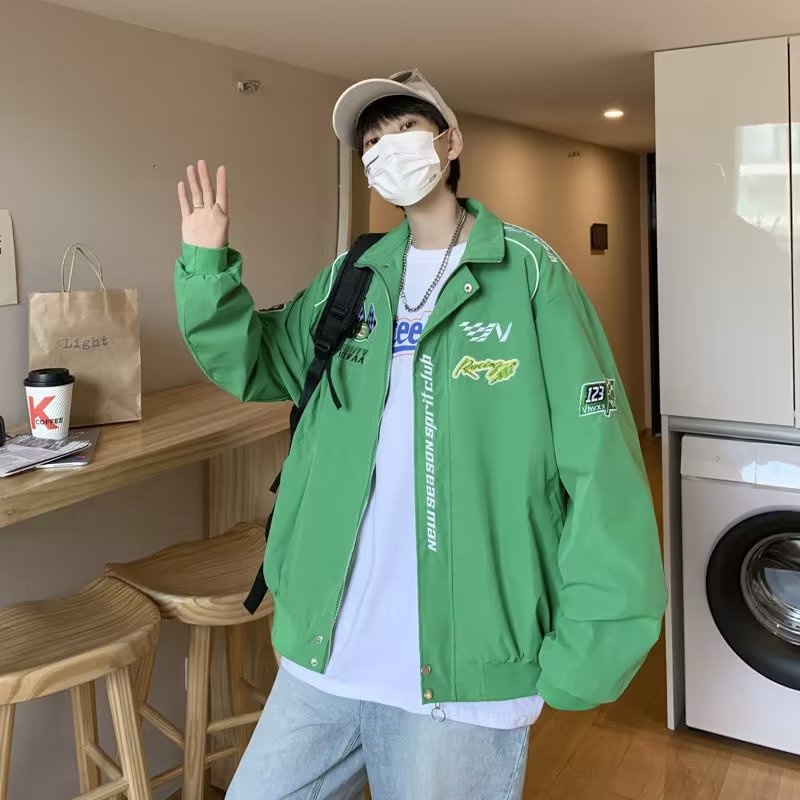 Áo Khoác nam Form Rộng Phong Cách Vintage Hàn Quốc Cho Cặp Đôi áo khoác bomber nữ áo khoác dây kéo áo varsity jacket nam