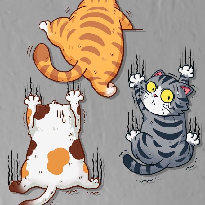 Hl Miếng Dán Trang Trí Thân Xe Hơi Hình Mèo Vui Nhộn