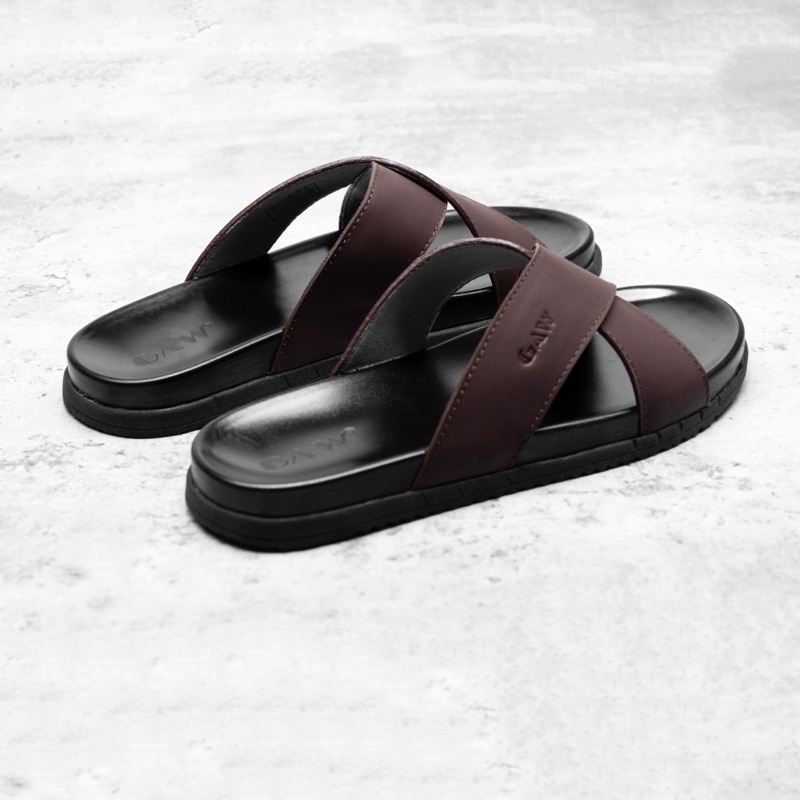 Dép Gaw chéo da bò mã G228N