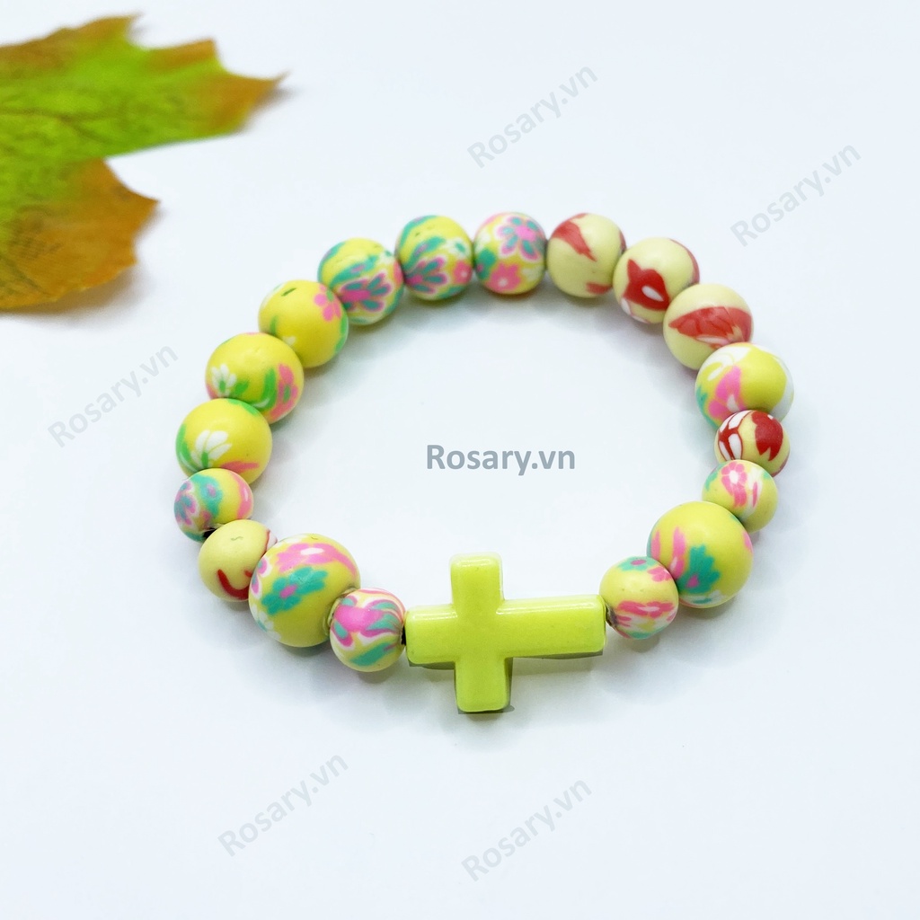 Vòng tay Công Giáo bằng gốm cho trẻ em dễ thương nhiều màu sắc làm theo số đo vòng tay