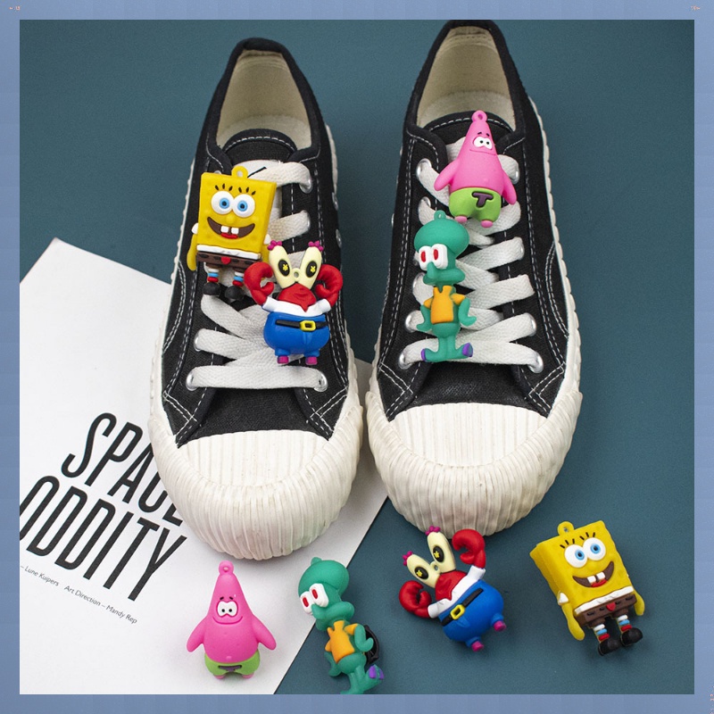 Mới Set Phụ Kiện Nút Trang Trí Dây Giày Sneaker Hình Spongebob Squarepants Series Jibbitz