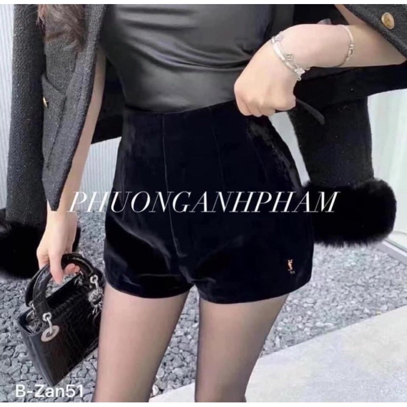 quần short nhung ysL size M