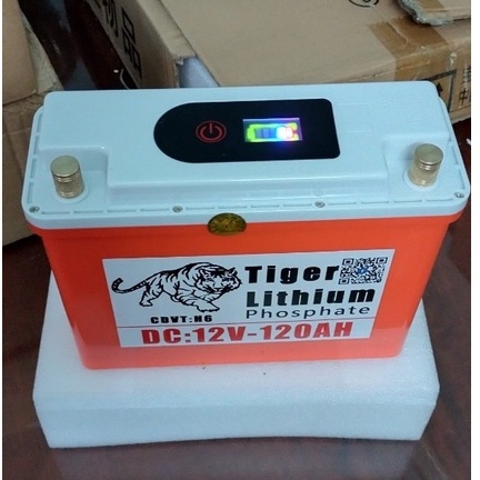 Bình Pin lithium 12V - 120Ah TIGER Chống thấm nước Mẫu Mới 2023