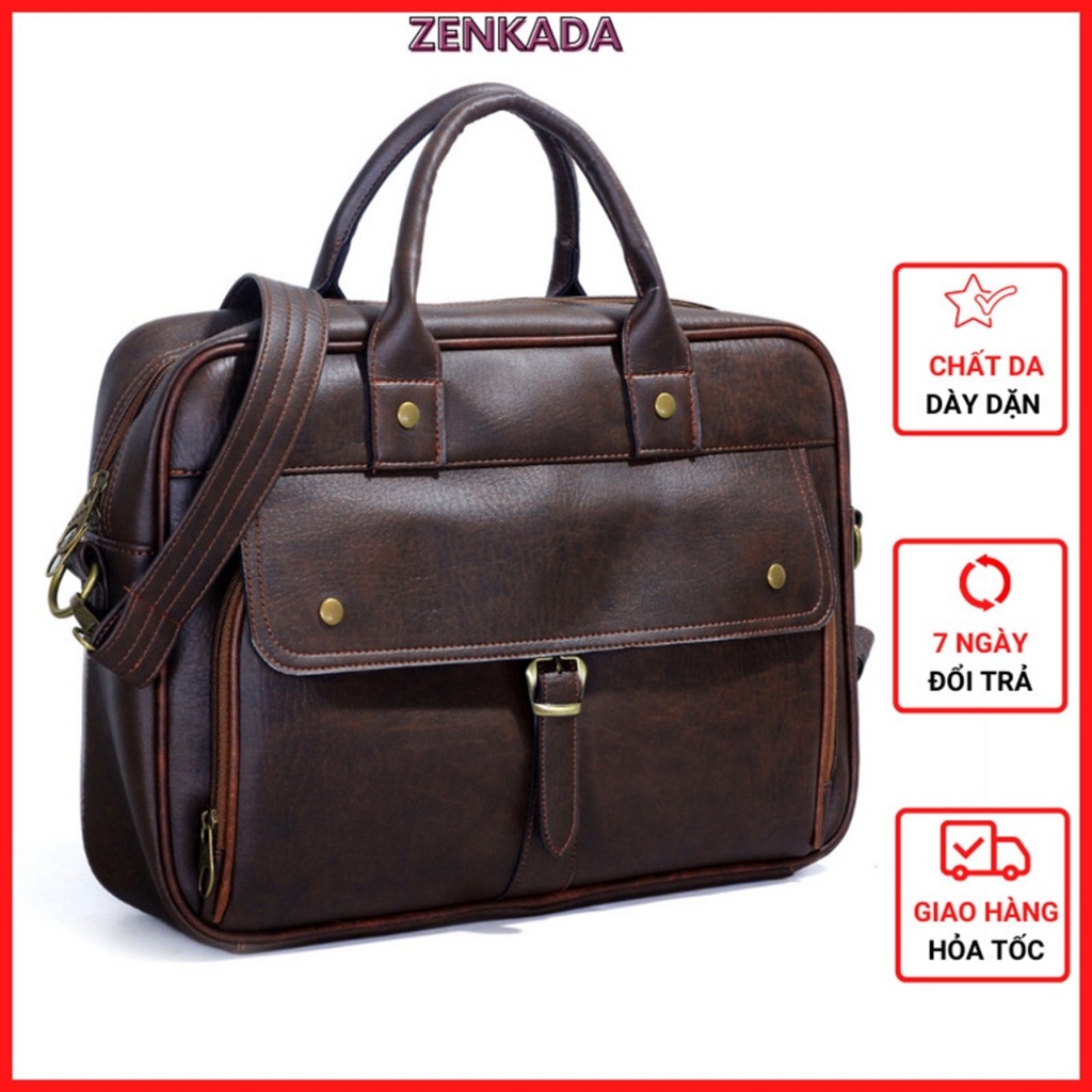 Túi xách công sở, cặp da đựng laptop Zenka nhiều ngăn sang trọng và lịch lãm_ZKC11_2