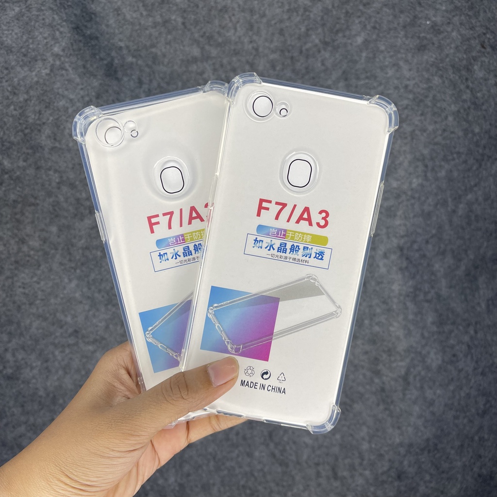 ốp oppo F7/A3 Trong chống sốc bảo vệ máy cực tốt bo 4 góc, chống trơn trượt-Phụ kiện Online Shop