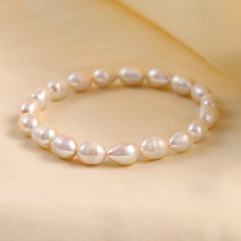 Vòng Đeo Tay Co Giãn 7-8mm Đính Hạt Ngọc Trai Tự Nhiên