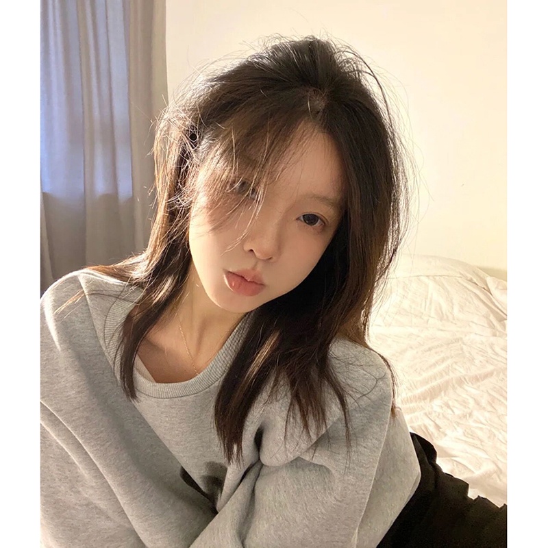 NRVP Áo Thun Nữ Dài Tay Dáng Rộng In Hình Phong Cách Hàn Quốc Mới