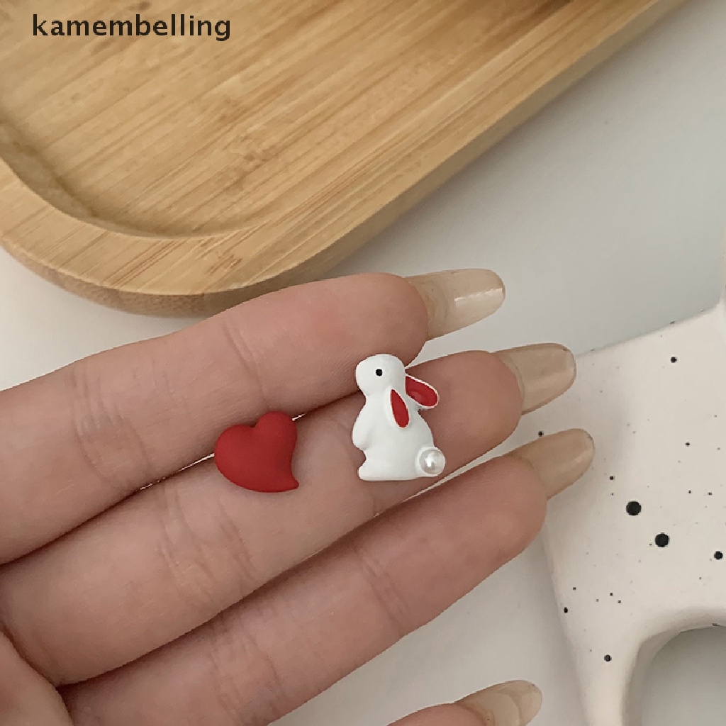 1 Đôi Khuyên Tai Hình Thỏ Trắng Và Hoa Mini Dễ Thương Cho Nữ