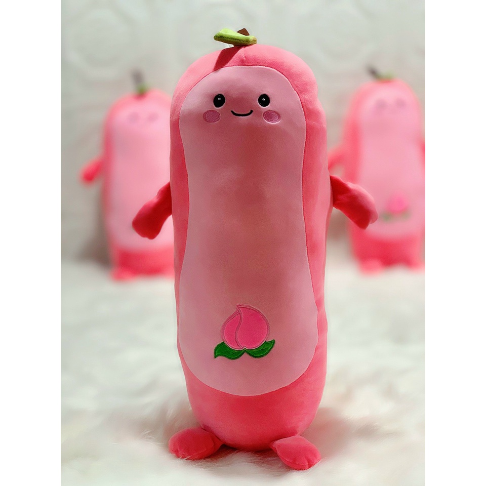 GỐI ÔM NGỦ HÌNH TRÁI ĐÀO MỀM MỊN QUẢ ĐÀO DỄ THƯƠNG (65CM---100CM)VẢI MINISO CAO CẤP MỀM MỊN - THÚ BÔNG TRÁI ĐÀO, QUẢ ĐÀO