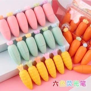Set 6 Bút highlight nhớ dòng hình trái cây mini dễ thương
