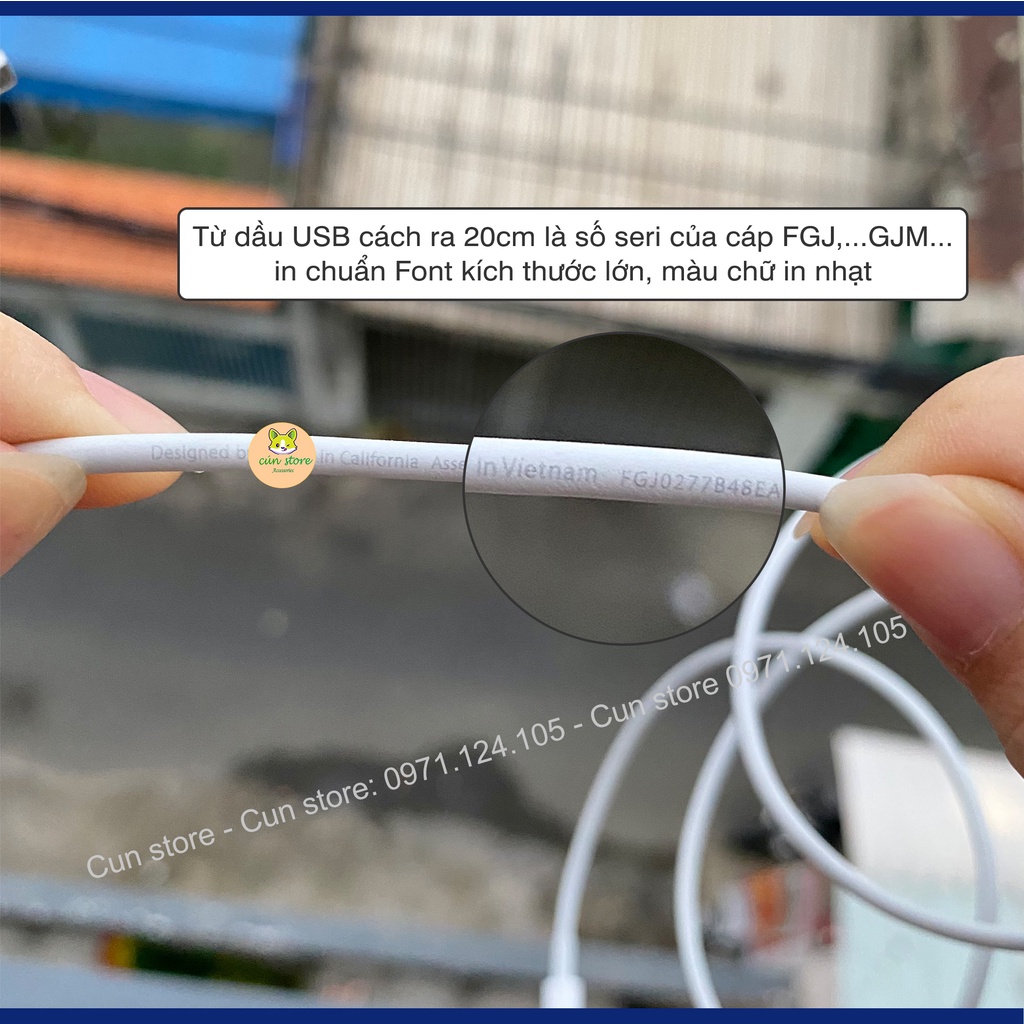 Cáp sạc USB to L zin bóc máy cho XsMax siêu bền, không báo lỗi thiết bị | Bảo hành 12 tháng