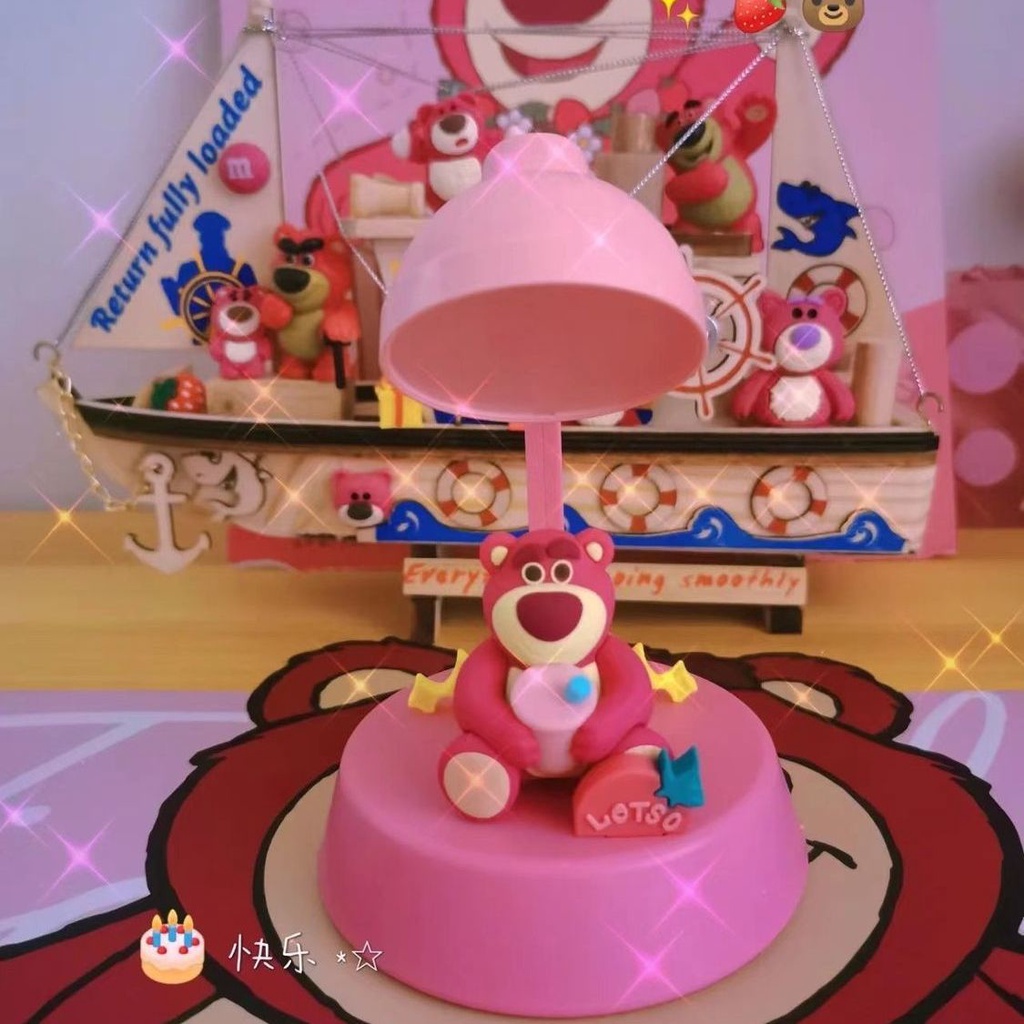 Hàng Mới Về Mới Đèn Ngủ Để Bàn Hình Gấu Dâu Tây Disney Dễ Thương Chất Lượng Cao