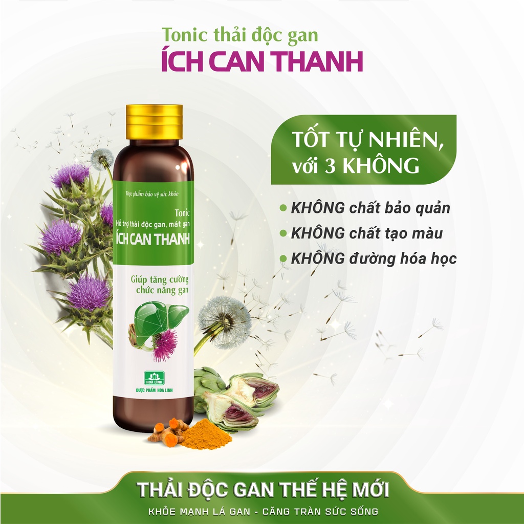 Tonic thải độc gan ÍCH CAN THANH - Thải độc gan thế hệ mới - Hộp 12 lọ x 20ml - EZ Pharmacy