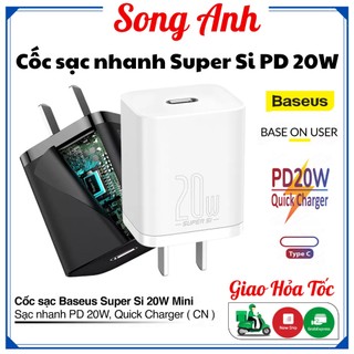 Cốc sạc nhanh baseus super si pd 20w ccsup-a01/ccsup-a02 - dây cáp sạc nhanh baseus pd 20w usb-c dành cho iphone