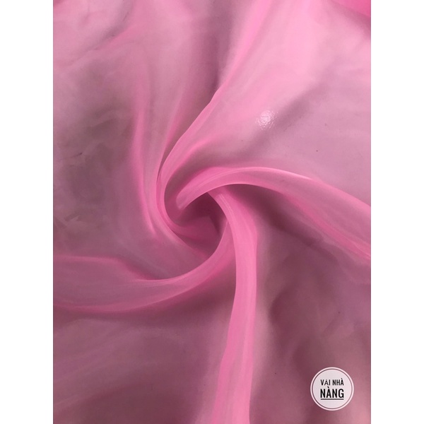 Vải Voan kính ánh nhũ phồng, mềm