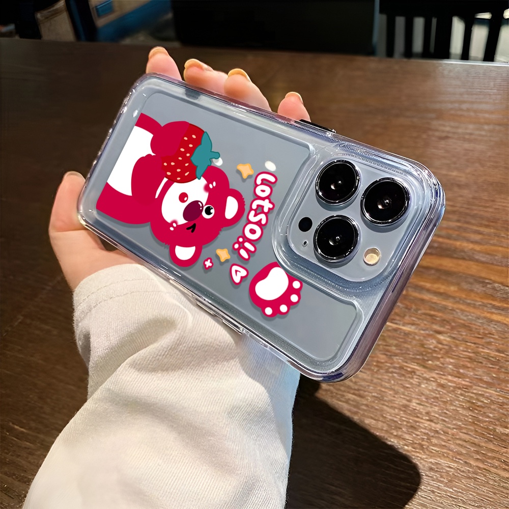 Ốp Điện Thoại Trong Suốt In Hình Gấu Dâu Tây Cho iphone 14 Pro Max 14 Plus 13 11 12 7Plus X XR XS Max 8 7
