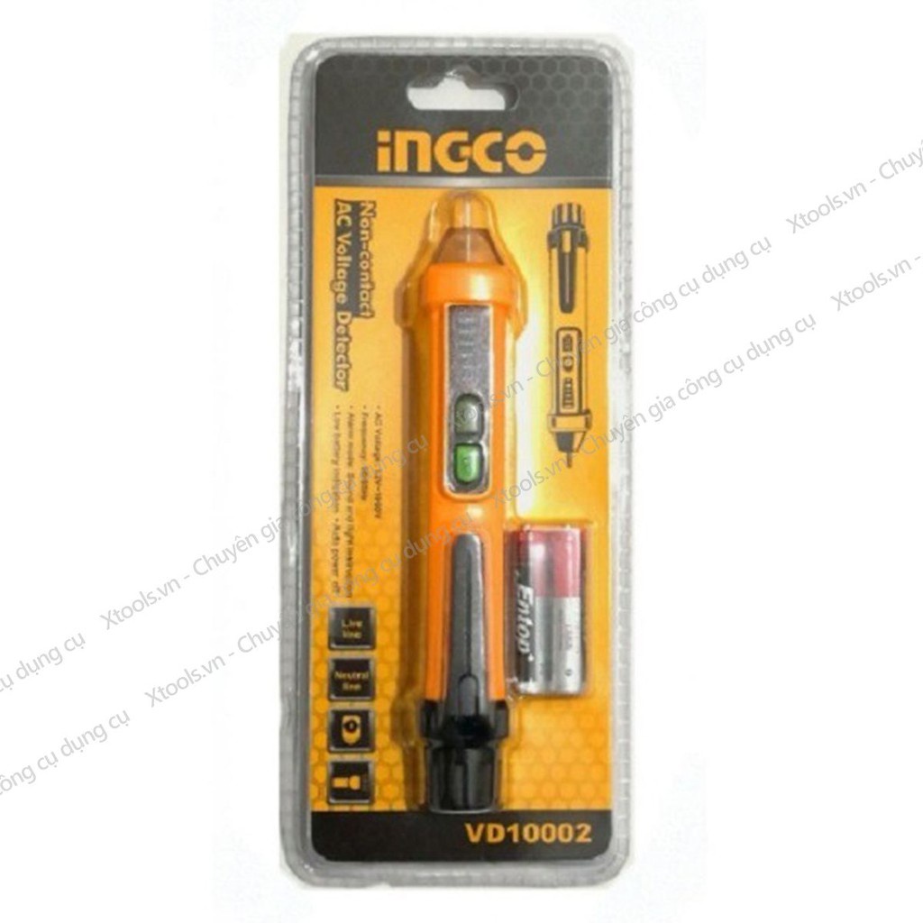 Đầu dò điện AC INGCO VD10003 điện áp AC 12-1000V, báo động tiếp xúc trực tiếp và không trực tiếp - chính hãng