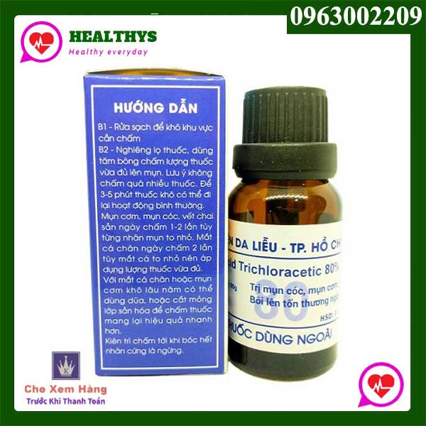 ( Hàng Chính Hãng ) Acid Trichloracetic 80% hỗ trợ 𝐭𝐫𝐢̣ mụn cóc, mụn cơm, mụn thịt, mắt cá chân | BigBuy360 - bigbuy360.vn